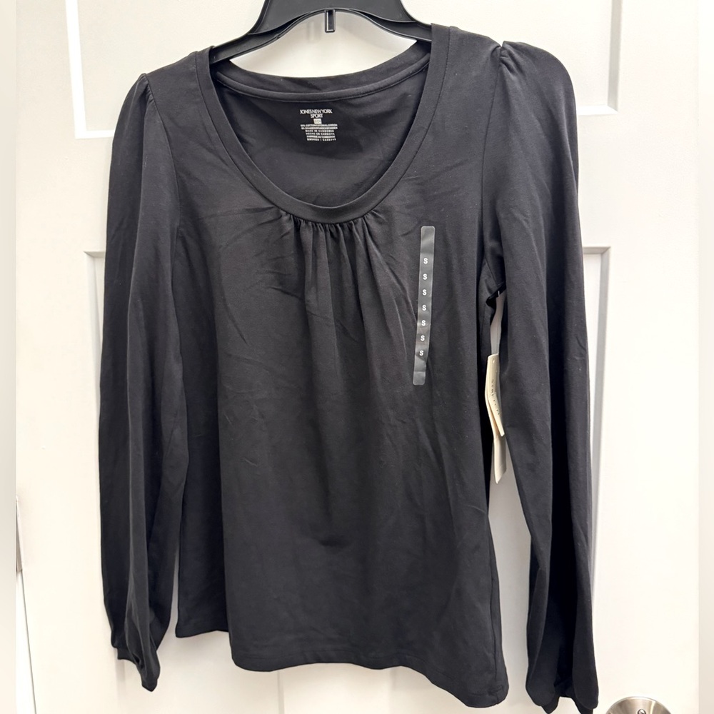 NWT JONES NEW YORK Sport Black Long Sleeved Small